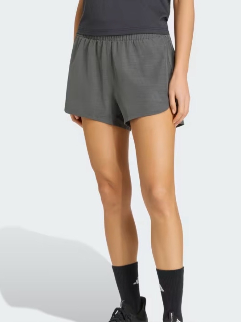 Adidas Pacer Woven High Rise 3” Shorts Gray Size L NWT